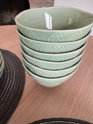 Vajilla IKEA verde cerámica