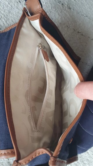 Bolso Purificación García azul y marrón