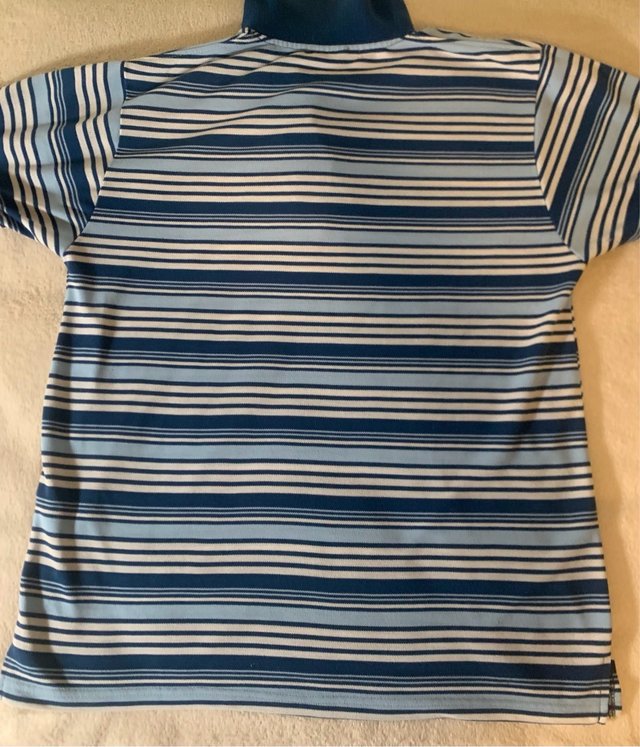 Polo Lacoste Rayas Azul Blanco