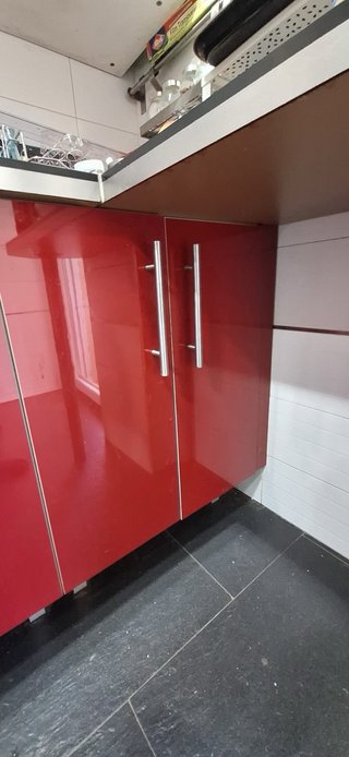 Muebles Cocina IKEA Abstrak Rojo/Inox