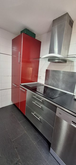 Muebles Cocina IKEA Abstrak Rojo/Inox