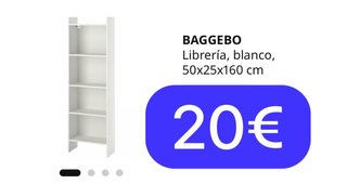 Librería Blanca Ikea 50x25x160 cm