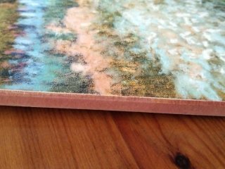 Cuadro óleo paisaje flores sin marco 57x 42 cm.