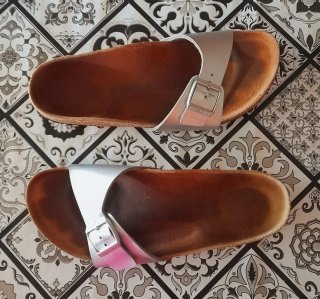 Birkenstock Madrid Sandalias-Narrow Fit-Silver 40.