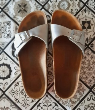 Birkenstock Madrid Sandalias-Narrow Fit-Silver 40.