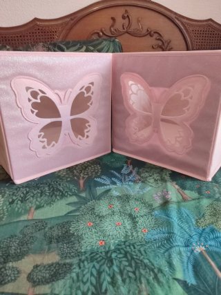 Cajas de almacenamiento con mariposas (2 unidades)