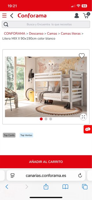Litera convertible 2 camas individuales