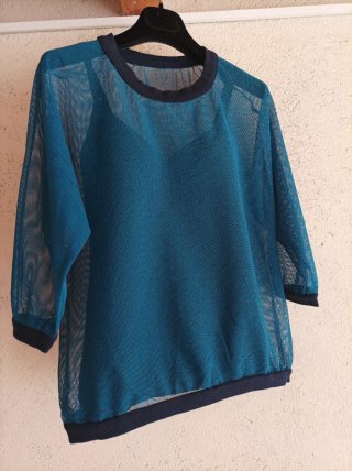 Camiseta de tela de tul