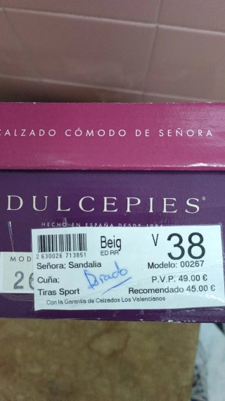 Sandalias DULCEPIES doradas talla 38