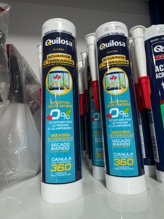 Pack 5 siliconas transparentes para acuarios