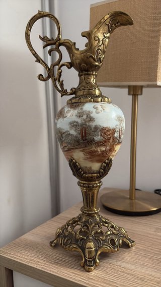 Jarrones Bronce y Cerámica Pintada