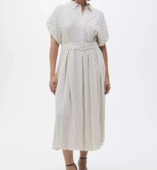 Vestido Mango topos blanco y negro Talla XL