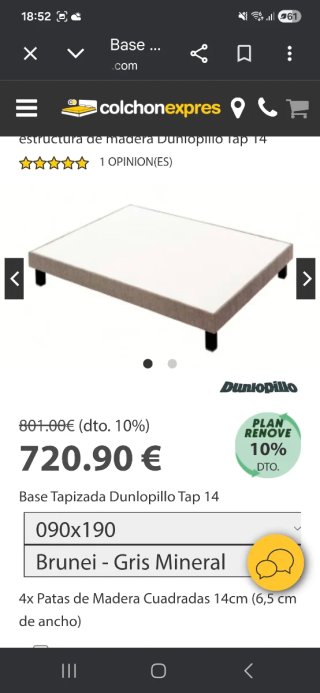 Bases Cama Dunlopillo Beige/Blanco