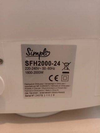 Calefactor Eléctrico 2000W Simple