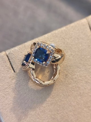 Pendientes Oro 18k Chapado Azul