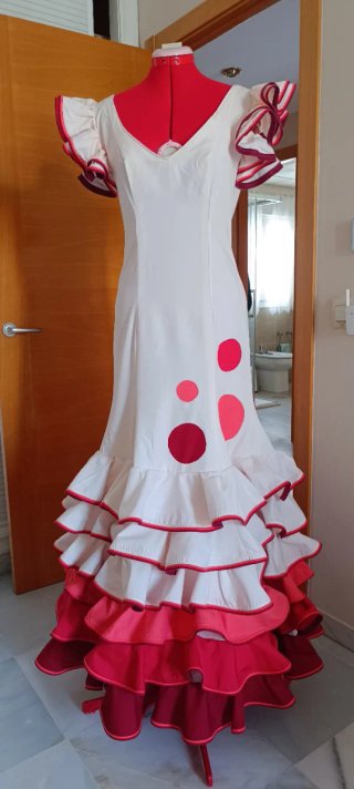 Traje Flamenca Talla 40/42 Popelín