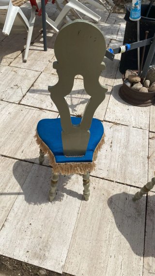Juego de 2 sillas vintage terciopelo azul