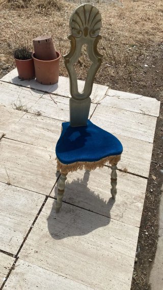 Juego de 2 sillas vintage terciopelo azul