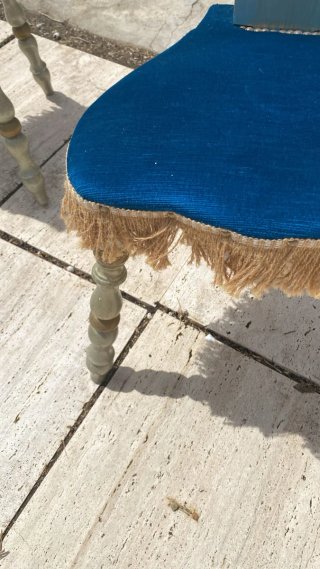 Juego de 2 sillas vintage terciopelo azul