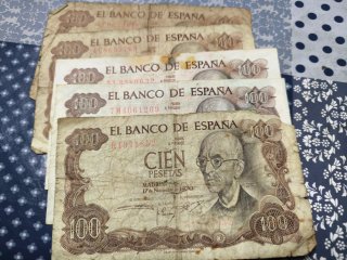 Billete 50,100,500,y1000 pesetas