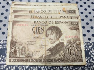 Billete 50,100,500,y1000 pesetas