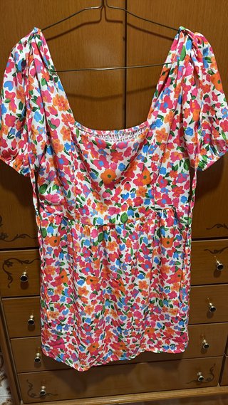 Vestido floral manga corta