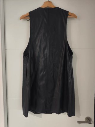 Vestido Zara Talla S Negro Botones Perla