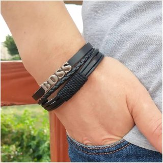 Pulsera Hugo Boss Cuero y Metal