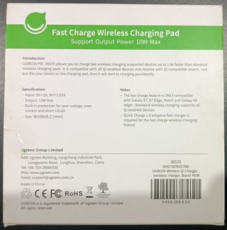 Cargador Inalámbrico Qi UGREEN iPhone Android