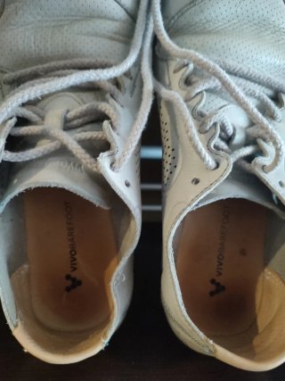Zapatos Vivobarefoot Piel Beige / Gris hielo