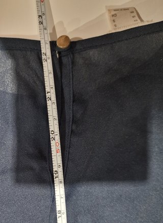Blusa azul marino S volantes mangas