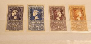 Sellos España 1950 Edifil 1075,76,79 y 1080