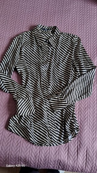 Camisa estampada cebra beige y negra
