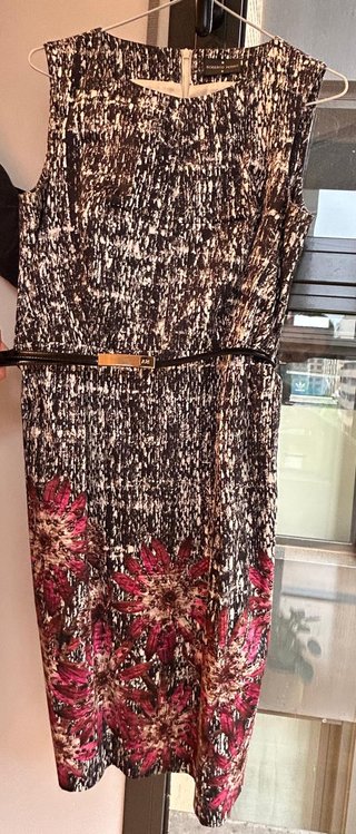Vestido Roberto Verino floral negro y rosa TALLA M