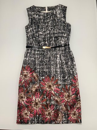 Vestido Roberto Verino floral negro y rosa TALLA M