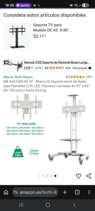 Soporte TV Noth Bayou con Ruedas