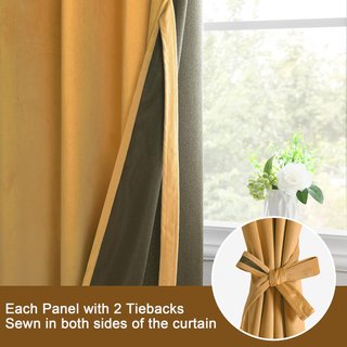 Cortinas de terciopelo mostaza
