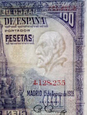 Billete SIN SERIE de 100 Ptas. 1928 Antiguo MBC.