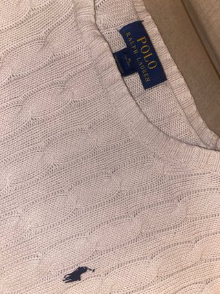 JERSEY BLANCO POLO RALPH LAUREN TRENZADO