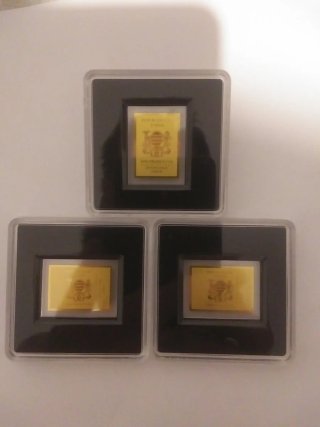 Lote 3 monedas oro 999.9