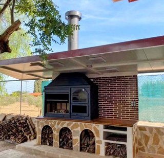Barbacoa nueva metal y madera