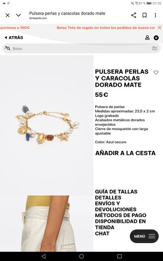 Pulsera Bimba y Lola dorada con charms