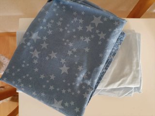 Ropa de cuna estrellas, sabana y bajera