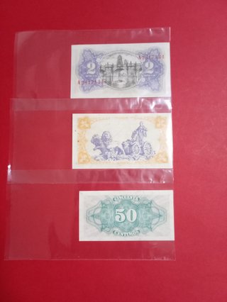 3 B. Antiguos de pesetas (1X0.5, 1x1, 1x2 Ptas)