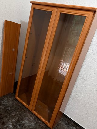 Mueble Vitrina Cristal Madera