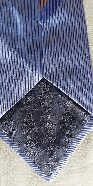 Cravatta Gianni Versace Seta Blu Arancio