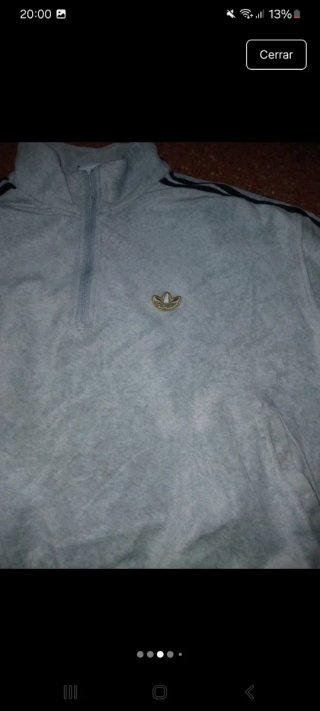 Sudadera Adidas Terciopelo Gris mancha de lejia