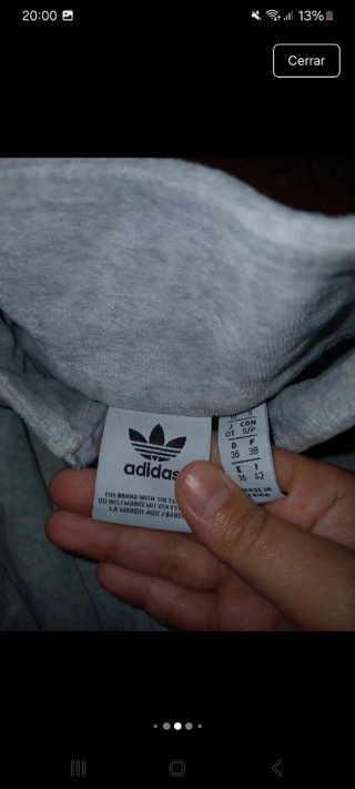 Sudadera Adidas Terciopelo Gris mancha de lejia