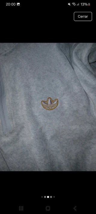 Sudadera Adidas Terciopelo Gris mancha de lejia