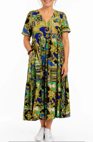 Vestido estampado barroco talla XL